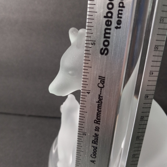 PartyLite Frosted Glass Wolf Mom And Pups Candle Holder - Picture 8 of 10